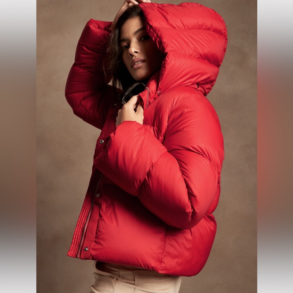 Banana Republic Oversized Red Puffer Coat, Size XL/ XXL